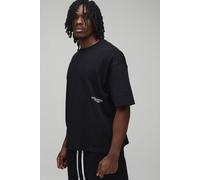 Men's Tall Oversized Boxy Heavyweight Printed T-Shirt | Black | Size Medium | BOOHOOMAN