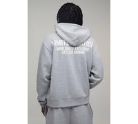 Men's Tall Oversized Boxy Limited Edition Zip Through Hoodie | Grey Marl | Size 2X-Large | BOOHOOMAN