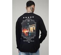 Men's Tall Oversized Car Photographic Print Long Sleeve T-Shirt | Black | Size X-Large | BOOHOOMAN