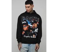 Men's Tall Oversized Eazy-E License Printed Hoodie | Black | Size 2X-Large | BOOHOOMAN