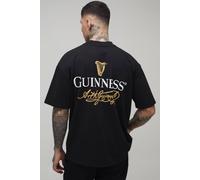 Men's Tall Oversized Extended Neck Guinness License Printed T-Shirt | Black | Size Small | BOOHOOMAN