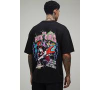 Men's Tall Oversized Extended Neck Scooby Doo Hex Girls License Print T-Shirt | Black | Size Medium | BOOHOOMAN