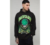 Men's Tall Oversized Grateful Dead License Printed Hoodie | Black | Size Medium | BOOHOOMAN