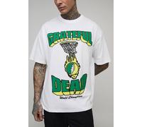 Men's Tall Oversized Grateful Dead License Printed T-Shirt | White | Size 2X-Large | BOOHOOMAN