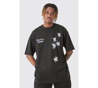 Mens Tall Oversized Korn License T-shirt In Black, Black 2XL