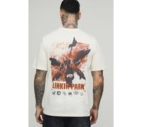 Men's Tall Oversized Linkin Park License Print T-Shirt | Ecru | Size Medium | BOOHOOMAN