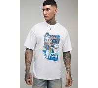 Men's Tall Oversized NFLPA Lamar Jackson License Printed T-Shirt | White | Size 2X-Large | BOOHOOMAN