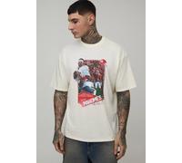 Men's Tall Oversized NFLPA Patrick Mahomes License Printed T-Shirt | Ecru | Size Small | boohooMAN