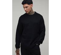 Men's Tall Relaxed Fit Brushed Knitted Jumper | Black | Size 2X-Large | BOOHOOMAN