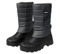 Men's Tall Winter Snow Boots -Waterproof Duck Shell, Warm Fleece Lined, Lightweight & Slip-Resistant Lug Sole, Insulated Cold-Weather Outdoor Work & Hiking Boots Black-Grey 9.5UK