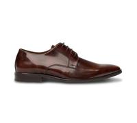 Men's Tan Brown High-Shine Polished Formal Lace-Up Derby Shoes - Tan 6