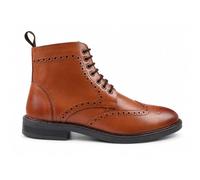 Men's Tan Brown Leather Wingtip Classic Brogue Dress Ankle Boots