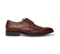 Men's Tan Brown Wingtip Brogue Burnished Leather Formal Oxfords Dress Shoes - Tan 12