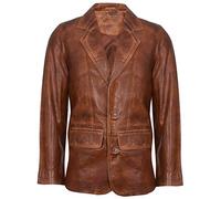 Men's Tan Genuine Leather Blazer Soft Real Italian Tailored Vintage Jacket Coat S