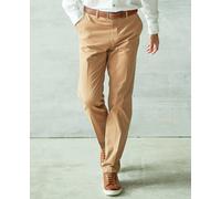 Men's Tan Stretch Cotton Classic Fit Flat Front Chinos - Size: 30" x 34" - Savile Row Company