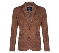 Men's Tan Suede Blazer Jacket Soft Real Italian Leather Fitted Vintage Coat 3XL