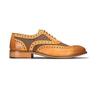 Mens Tan Tweed Olive Leather Gatsby Shoes Vintage Wedding Office Classic - Tan Tweed 9