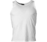 MENS TANK TOP CASUAL PLAIN VEST COMBAT SINGLET UNDERWEAR 100% COTTON WHITE S-3XL