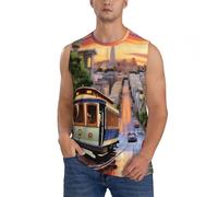 Men's Tank Top Sleeveless T-Shirt San Francisco - Quick Dry Workout Beach Tank Tops, Breathable Sun Protection Fitness Athletic Gym Shirts Vest