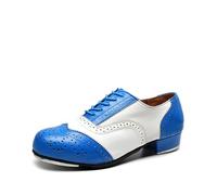 Men's Tap Dance Shoes,Low Heel,Wide Fitting Slip On Soft Leather Jazz Shoe,Lace Up Leather Dance Tap Shoes,Breathable Dance Shoes for Young Dancer
