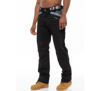 Mens Tapered Black Coated Denim Jeans | Enzo Designer Menswear - Black / 30W / Regular (32")
