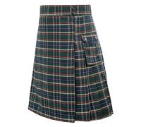 Mens Tartan Kilt Hybrid Skirts Scottish Traditional Highland Wedding Dress Utility Kilts for Men Modern Cotton Kilts Carnival Cosplay Costume Hip Hop Goth Skirt Army Green