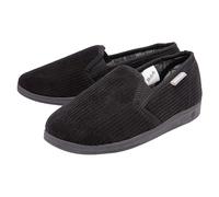 Mens Tartan Lined Slippers With Memory Foam Size 9 Colour Black