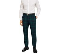 Men's Tartan Trousers Regular fit, Expandable Waist, Plaid Check - Formal, Casual - Tartan Pants for Any Season, Wedding, Golf - Black Watch Tartan (Waist 30, Inseam 33 inch)