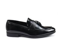 Men's Tassel Loafers High-Gloss Slip-On Moc Toe Formal Dress Shoes