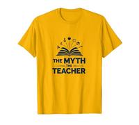 Mens Teachers The Myth The Legend Humor Gift T-Shirt, Men, Bright Gold, XL
