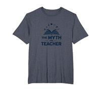 Mens Teachers The Myth The Legend Humor Gift T-Shirt, Men's Big and Tall, Heather Blue, 4X Tall