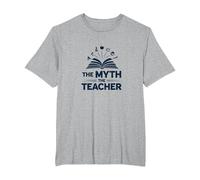 Mens Teachers The Myth The Legend Humor Gift T-Shirt, Men's Big and Tall, Heather Grey, 2X Tall