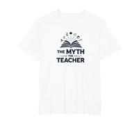 Mens Teachers The Myth The Legend Humor Gift T-Shirt, Men's Big and Tall, White, 6X Tall