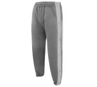 Men's Tear Away Basketball Pants High Split Snap Button Casual Post-Surgery Open Leg Sweatpants with Pockets Warm Tear Pants Outdoor Training Pant Warm Up Loose Joggers Open Leg Sweatpants Dark Gray