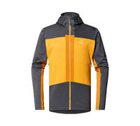 Men's technical sweatshirt Haglöfs Roc Flash Mid Hood (magnetite/sunny Yellow)