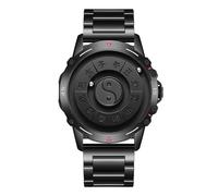 Men's Technology Magnetic Levitation Chronograph Watchs, Retro Chinese Bagua Design, 30m Waterproof, Mirrorless Levitation Concept Watch Gift(Black1)