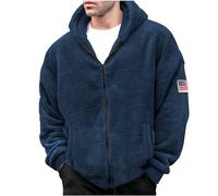 Mens Teddy Fluffy Jackets Full Zip Teddy Bear Fleece Hooded Hoody Hoodie Jacket Teddyfleece Jacket Teddy Fleece Hooded Hoody Hoodie Jacket Navy