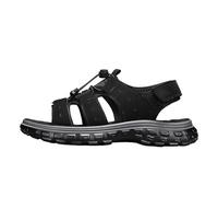 Men's Teenagers Quick Dry Hiking Sandals, Non-Slip Rugged Sole Adjustable Drawstring Summer Water Shoes, Breathable Odor-Resistant Soft Footwear for Outdoor Beach Driving Walking(Black,8.5 UK)