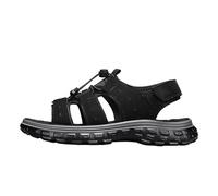 Men's Teenagers Quick Dry Hiking Sandals, Non-Slip Rugged Sole Adjustable Drawstring Summer Water Shoes, Breathable Odor-Resistant Soft Footwear for Outdoor Beach Driving Walking(Black,7.5 UK)
