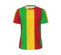 Men's Tees-Soft Fitted Cool Mali Flag Design Graphic T Shirt - 3D Graphic Colorful T-Shirts Short Sleeve Crew Neck Print Tee for Men Women and Youngs S-6XL