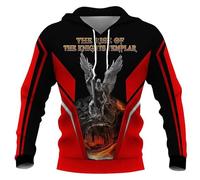 Men's Templar Hooded Sweatshirt 3D Digital Creative Fashion Print Hoodie