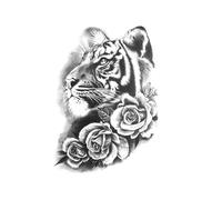 Men's Temporary Tattoos for Hand Arm Body Waterproof Wolf Tiger Lion Animal Tattoo Stickers for Women(03)