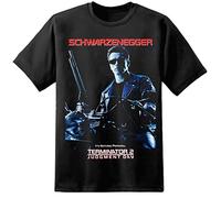 Mens Terminator 2 Retro Classic Style Movie Poster T Shirt T800 Cyberdyne Systems Skynet (M) Black