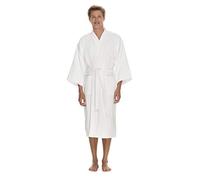 Men's Terry Cloth Bathrobe by Boca Terry, Cotton Spa Robes, Plush White Hotel Bath Robe, M/L, 2X, 4X, White, M-L