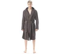 Men's Terry Toweling Bathrobes 100% Pure Egyptian Cotton Super Soft Cosy 650 GSM Hooded Style Dressing Gowns Day and Nightwear LW (Charcoal, X-Large)