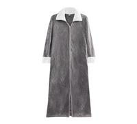 Men's Terry Towelling Dressing Gown Home Sauna Travel Bathrobe Men's Bathrobe Zip Thick Pyjamas Lightweight Set Bathrobes Women's Bathrobe House Coat Bath Poncho Towel Dresses Pyjamas, E Grey, M
