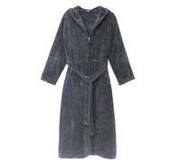 Men's Terry Towelling Dressing Gown Home Sauna Travel Bathrobe Zip Thick Lightweight Set Bathrobes Women's House Coat Bath Poncho Towel Dresses Pyjamas, C Grey, L
