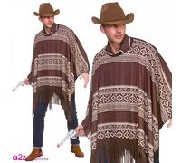 Cowboy Poncho Wild West Mexican Fringed Cape Fancy Dress