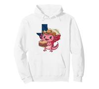 Mens Texas Cowboy Axolotl Eating Sandwich Lone Star State Pullover Hoodie
