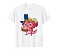 Mens Texas Cowboy Axolotl Eating Sandwich Lone Star State T-Shirt